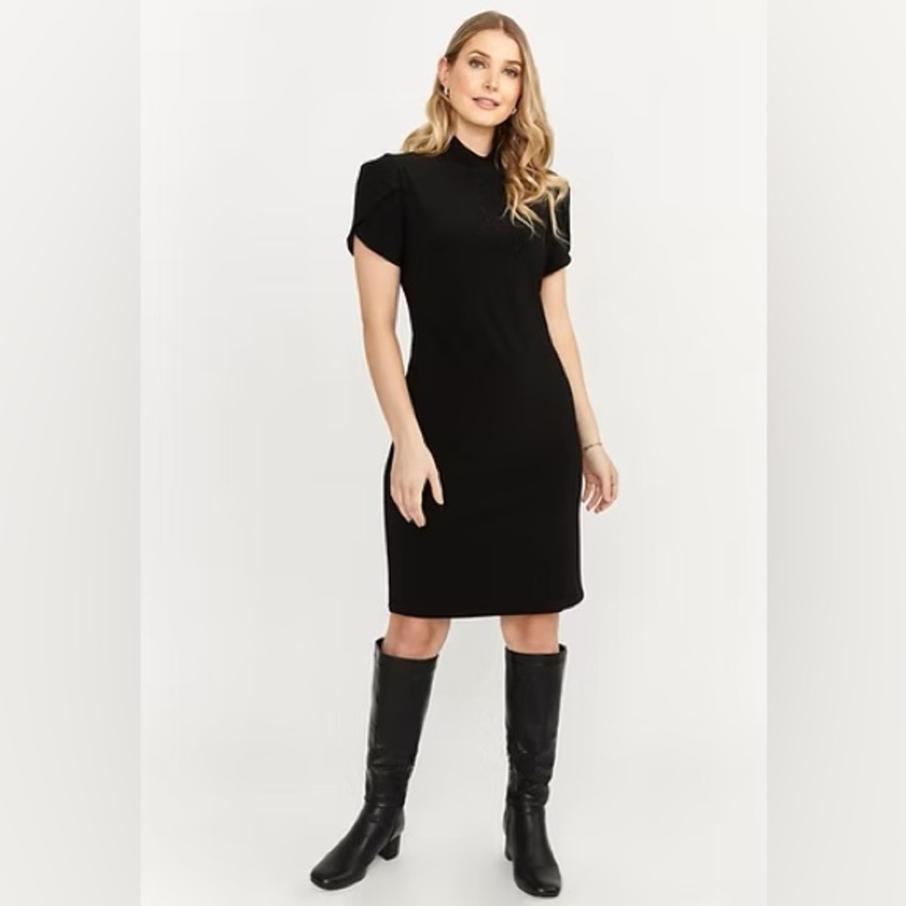 NWOT Frank Lyman Design Black Tulip Sleeve Dress